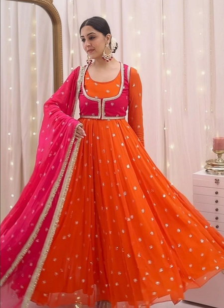KD 1518 Faux Georgette Anarkali Suit Exporters In India